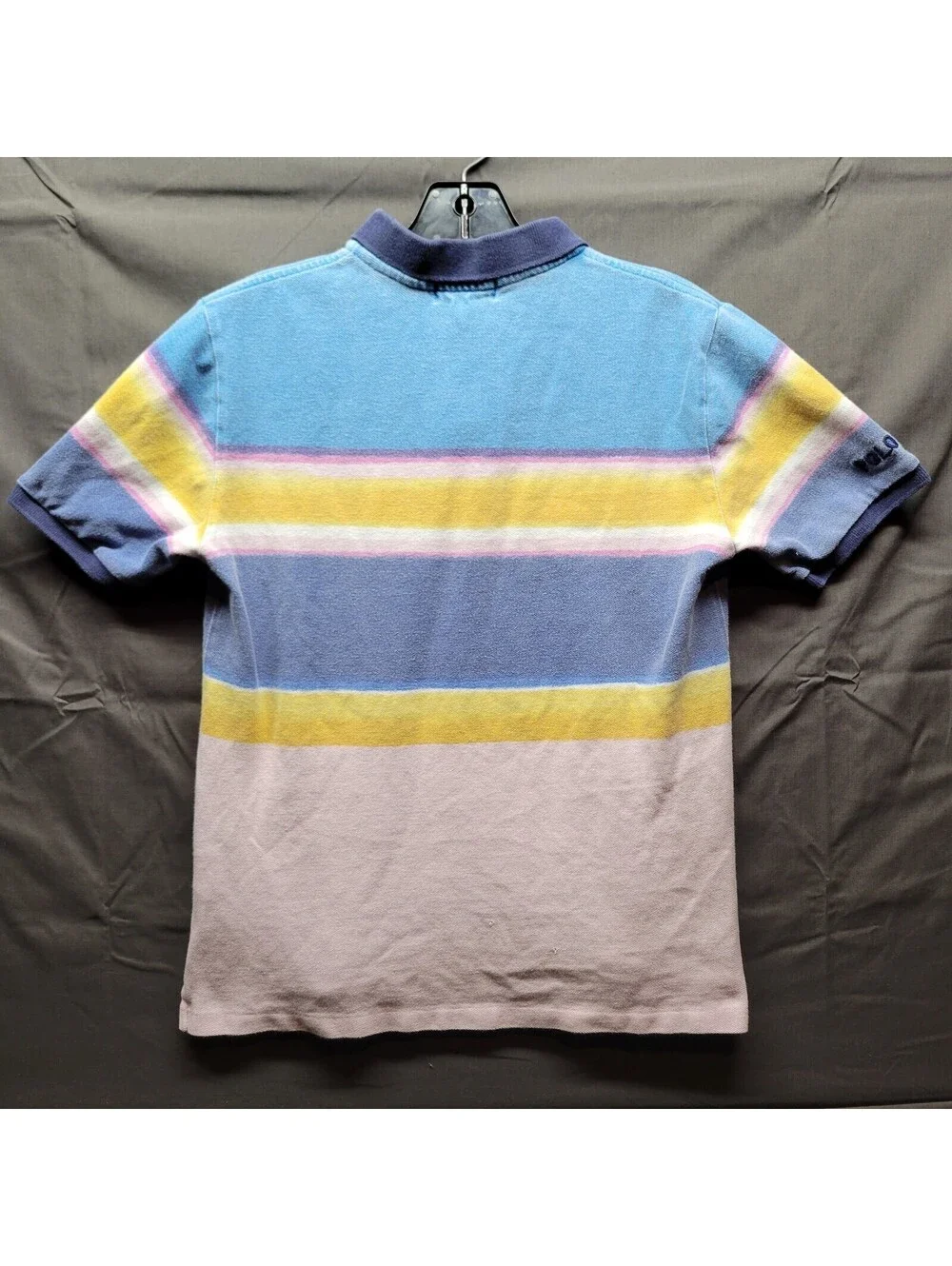 Toddler Boy's Polo Ralph Lauren Color Block Teal Yellow Stripe Polo sz L (14-16)